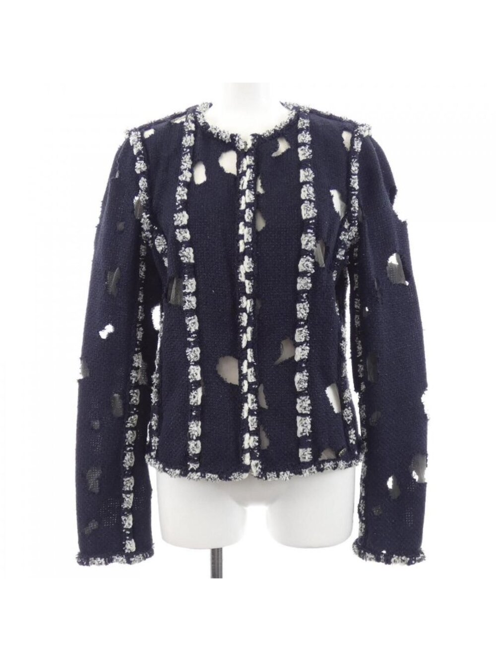Chanel Collarless Jacket Navy